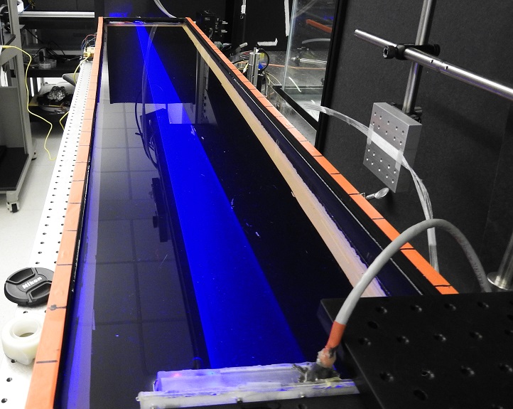 This 1.5-meter-long experimental setup was used to test the effectiveness of a submerged temperature sensor to charge and transmit instructions to a solar panel.