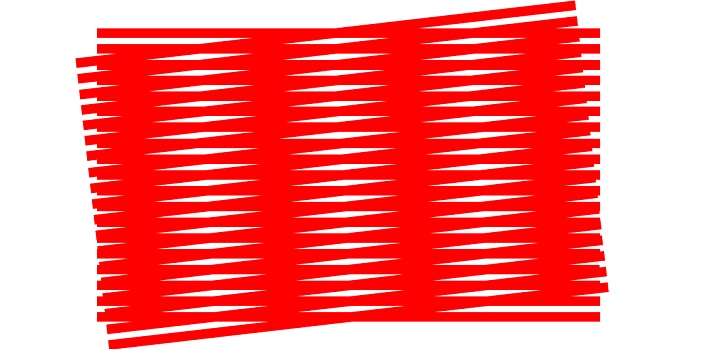 A Moiré pattern can be formed when two arrays are overlapped and rotated.