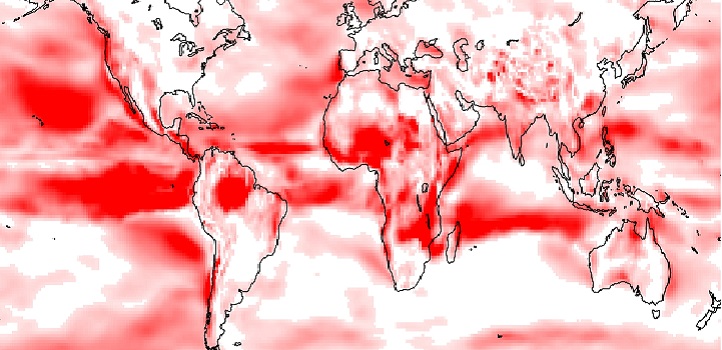 The kurtosis variation of non-Gaussian wind speed distribution, showing regions with more frequent extreme values (red).