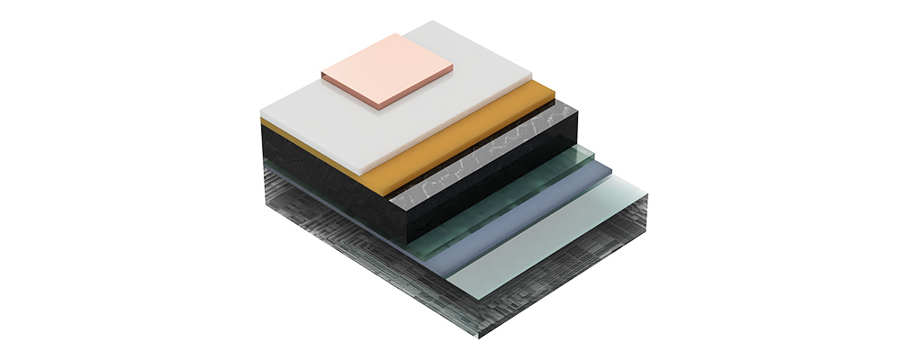 The planar p-i-n device architecture of the perovskite solar cell employed in the study.