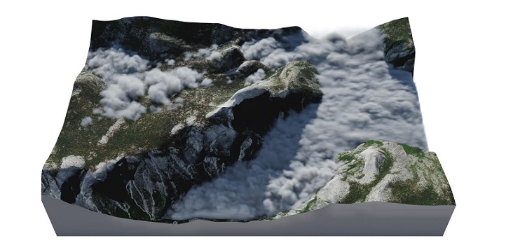 The framework developed simulations of high fog around Half Dome in Yosemite National Park.
